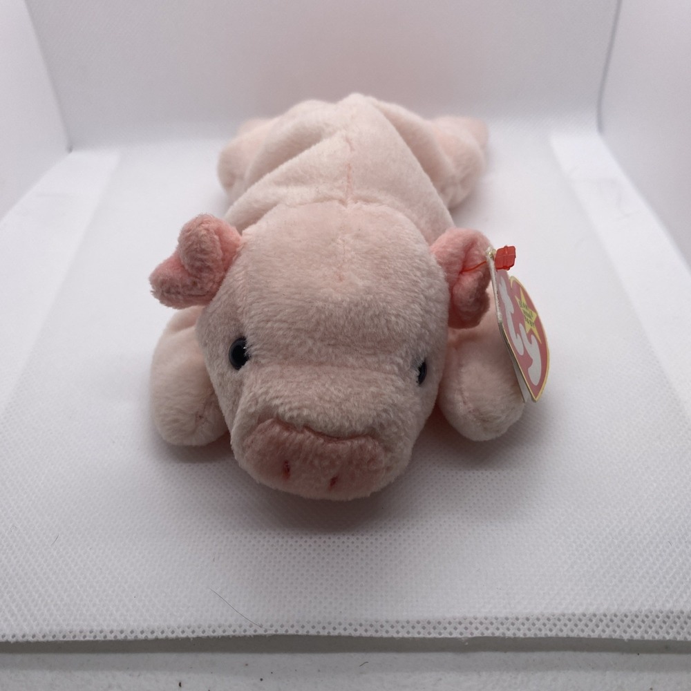Ty Beanie Babies SQUEALER the Pig 9 inch Beanbag Plush Stuffed Animal Toy 1993
